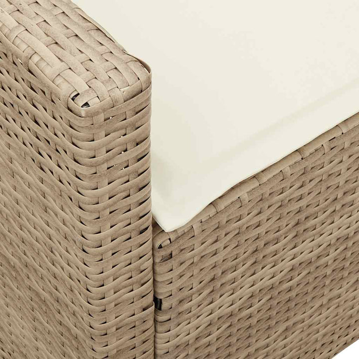 5-personers havesofa med hynder polyrattan beige