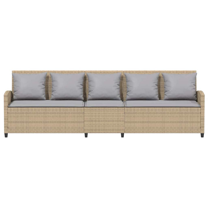 5-personers havesofa med hynder polyrattan beige