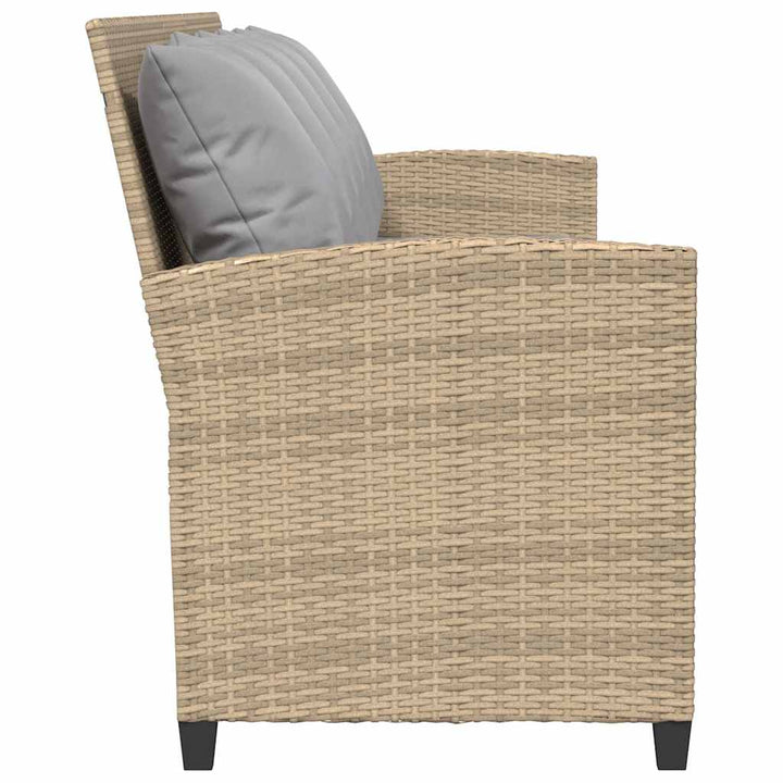 5-personers havesofa med hynder polyrattan beige