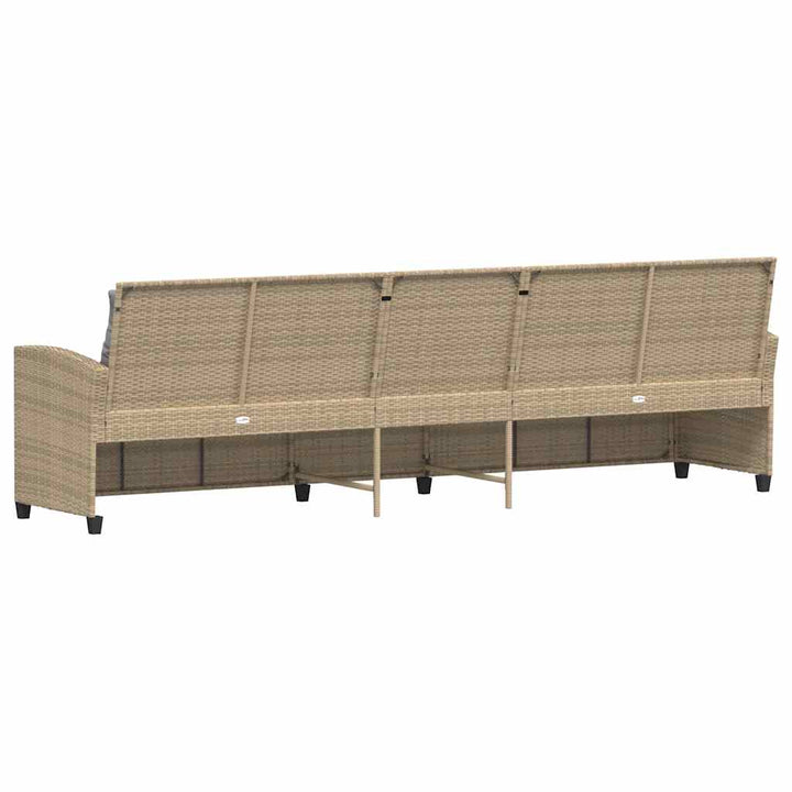 5-personers havesofa med hynder polyrattan beige