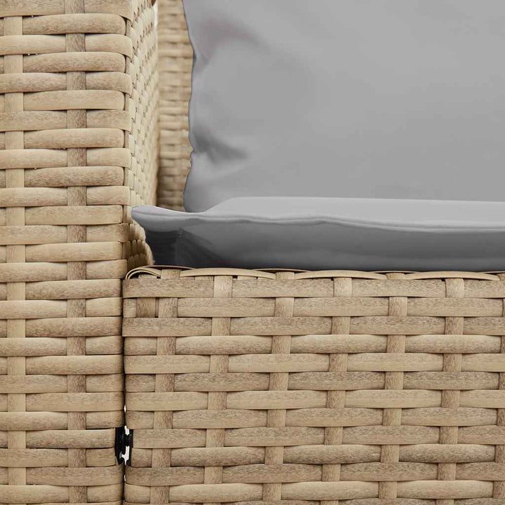 5-personers havesofa med hynder polyrattan beige