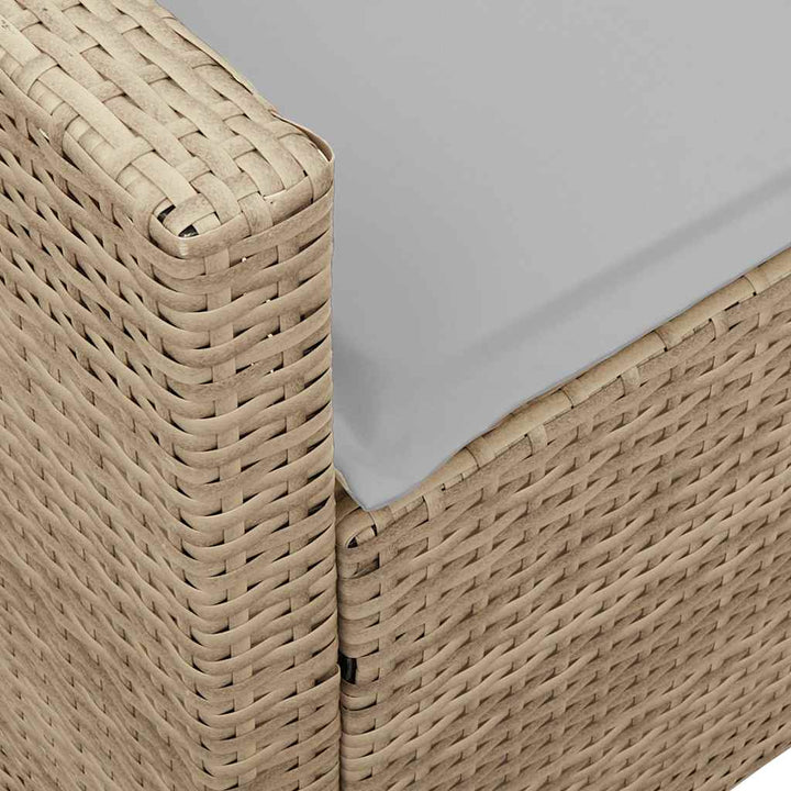 5-personers havesofa med hynder polyrattan beige