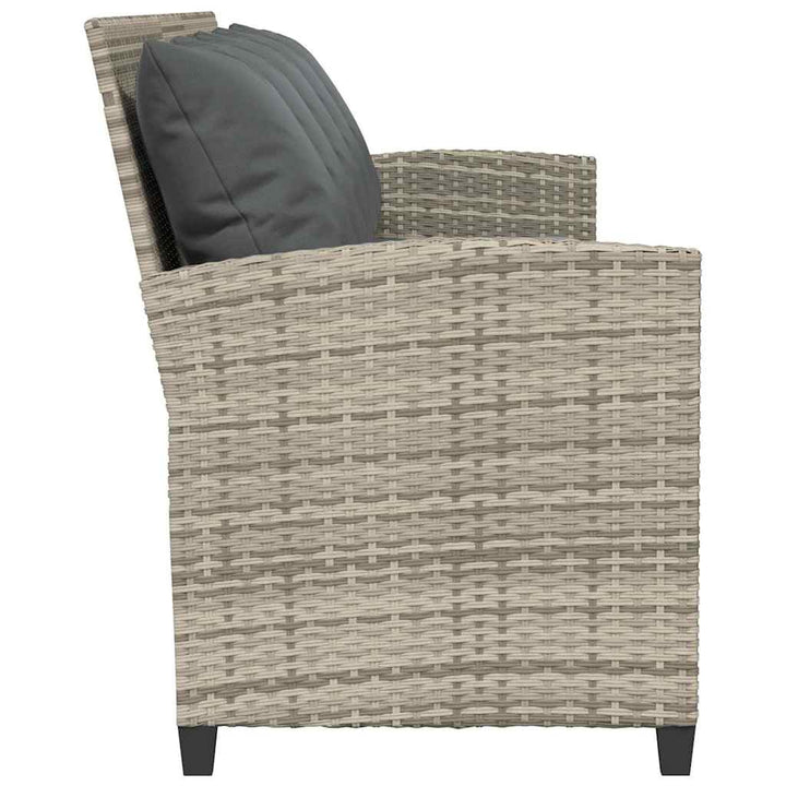 5-personers havesofa med hynder polyrattan lysegrå