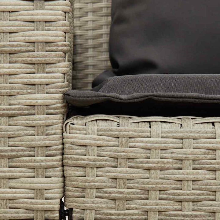 5-personers havesofa med hynder polyrattan lysegrå