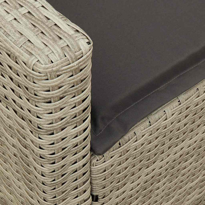 5-personers havesofa med hynder polyrattan lysegrå