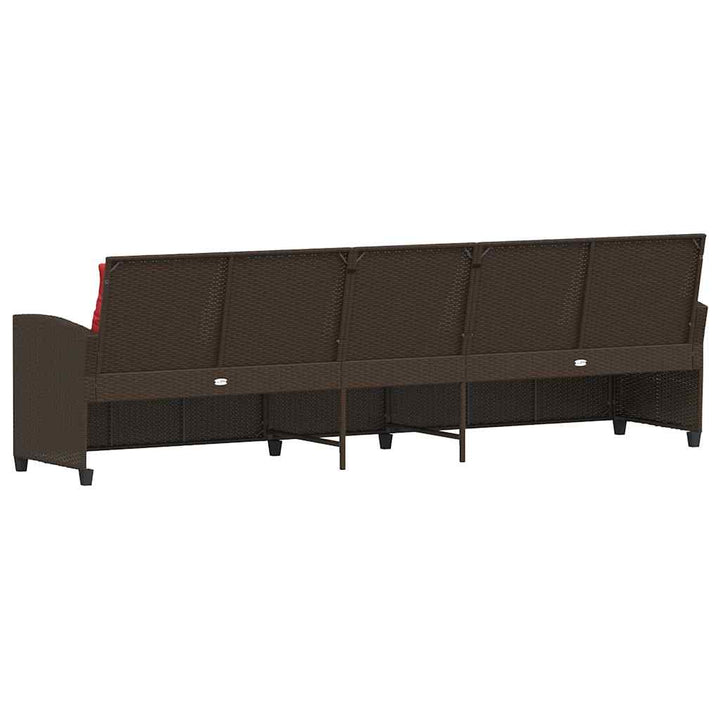 5-personers havesofa med hynder polyrattan brun