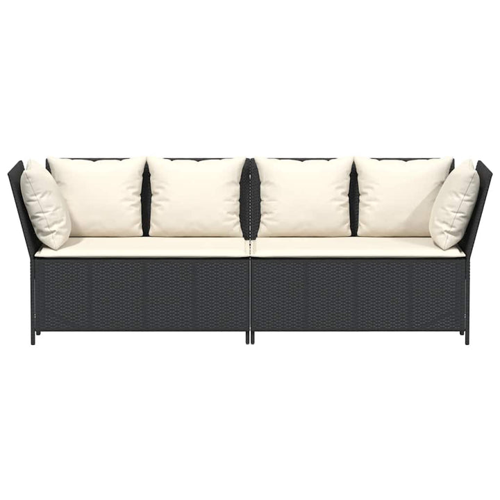 havesofa med hynder polyrattan sort