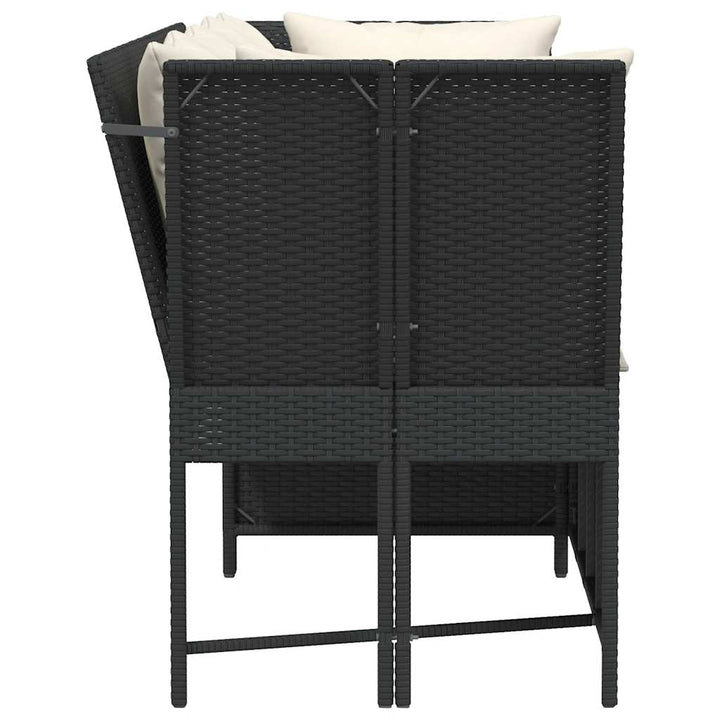 havesofa med hynder polyrattan sort