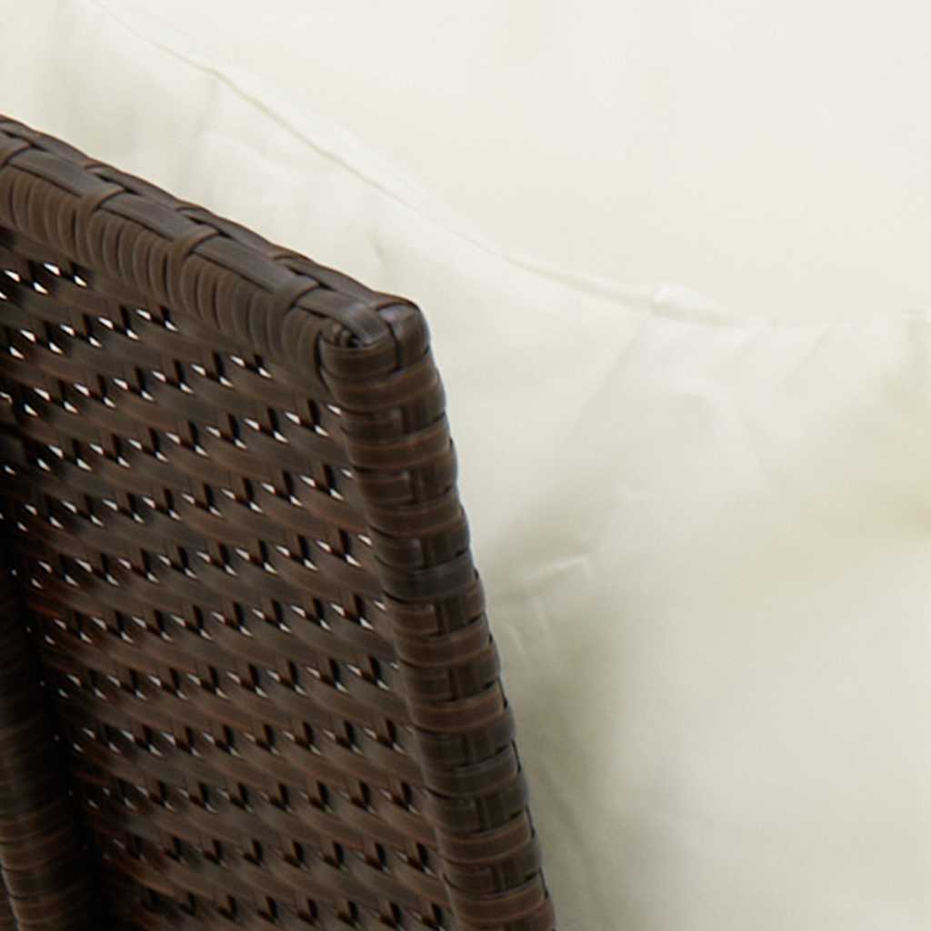 havesofa med hynder polyrattan brun