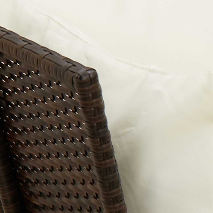 havesofa med hynder polyrattan brun