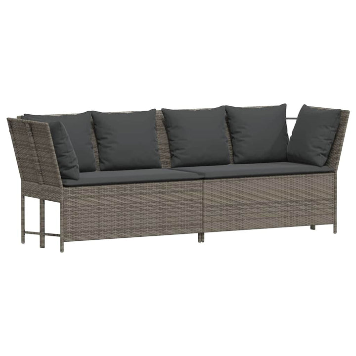 havesofa med hynder polyrattan grå