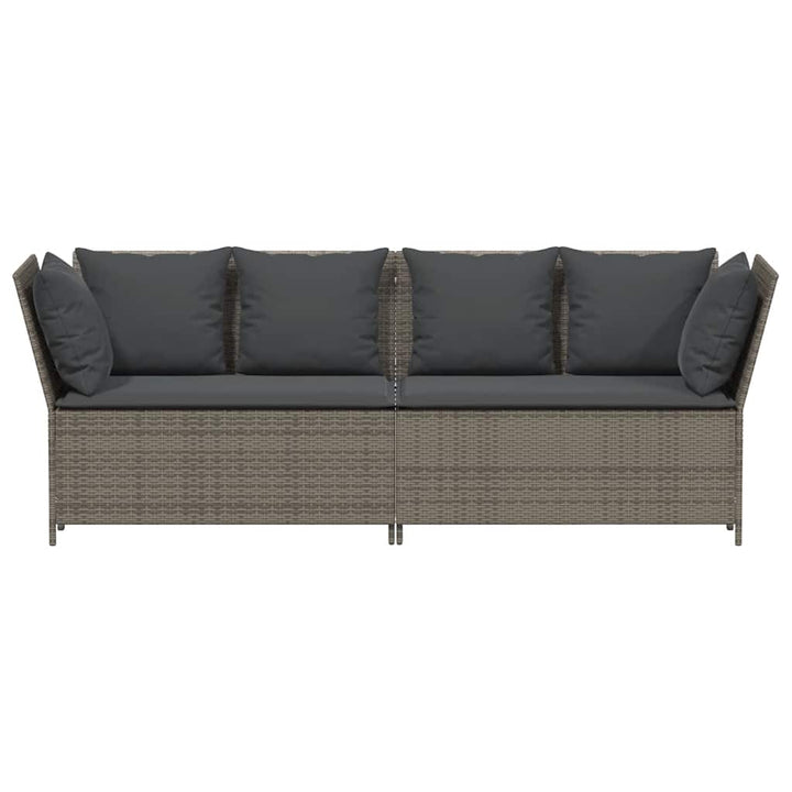 havesofa med hynder polyrattan grå