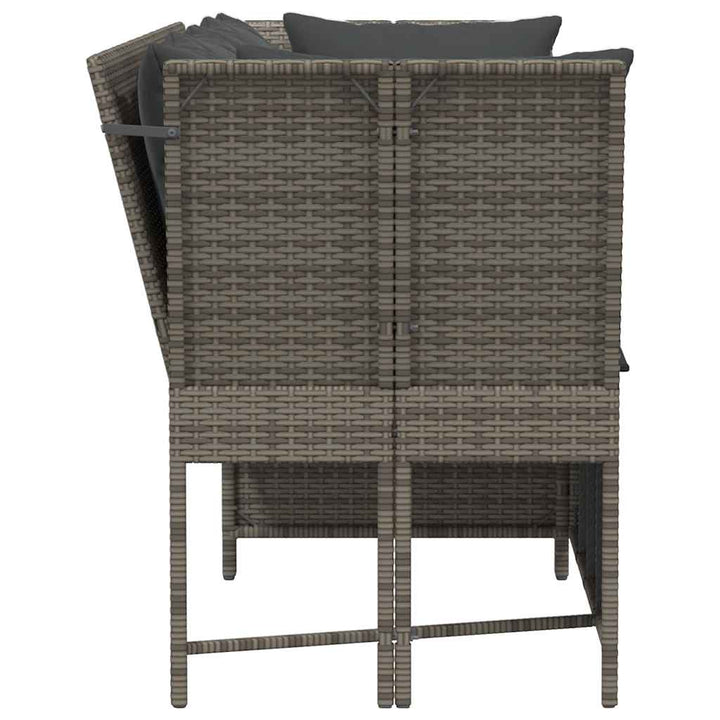 havesofa med hynder polyrattan grå
