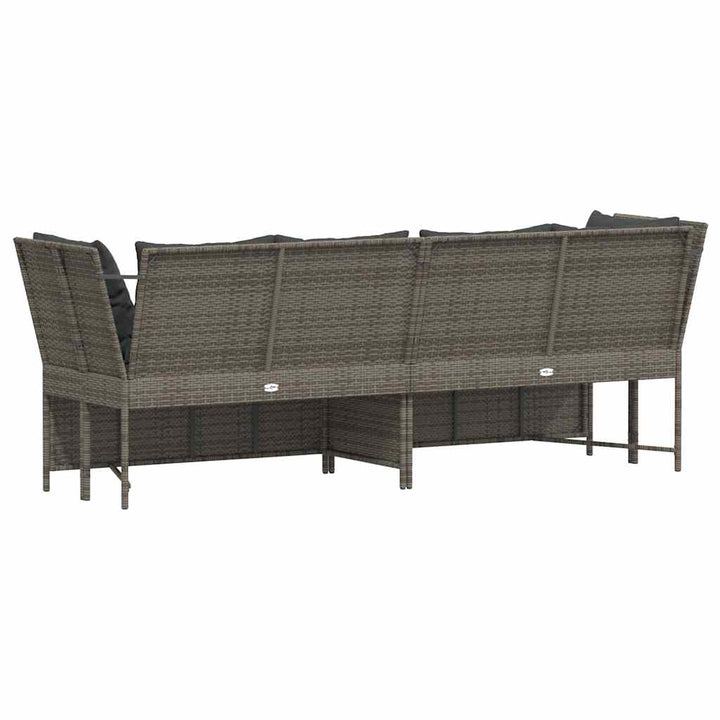 havesofa med hynder polyrattan grå