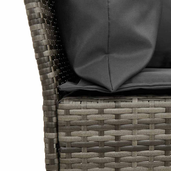 havesofa med hynder polyrattan grå