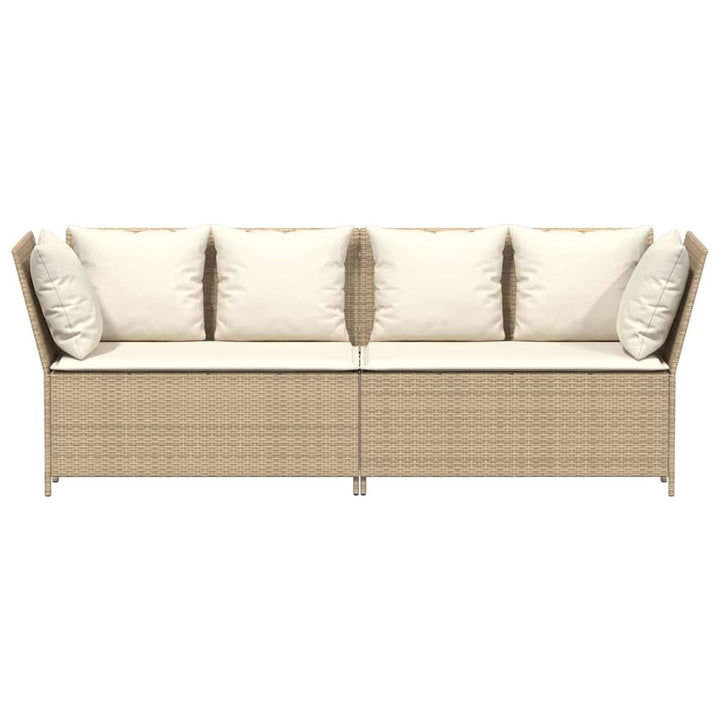 havesofa med hynder polyrattan beige