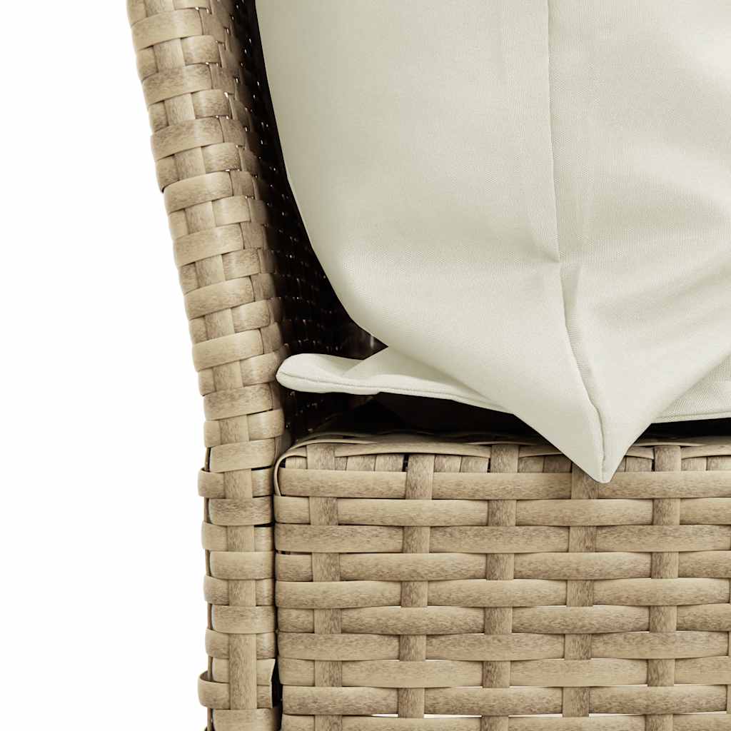 havesofa med hynder polyrattan beige
