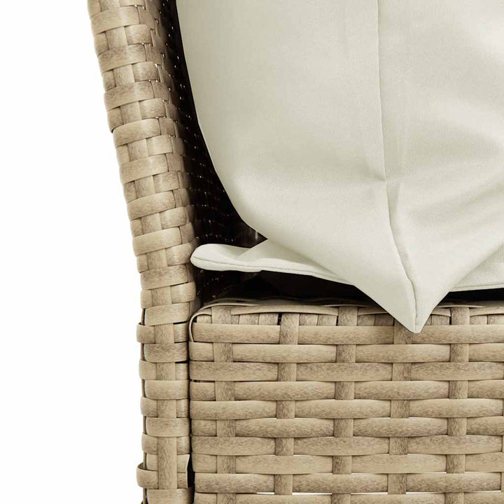 havesofa med hynder polyrattan beige