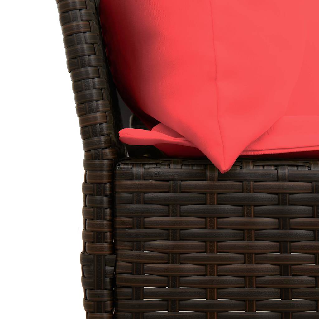 havesofa med hynder polyrattan brun