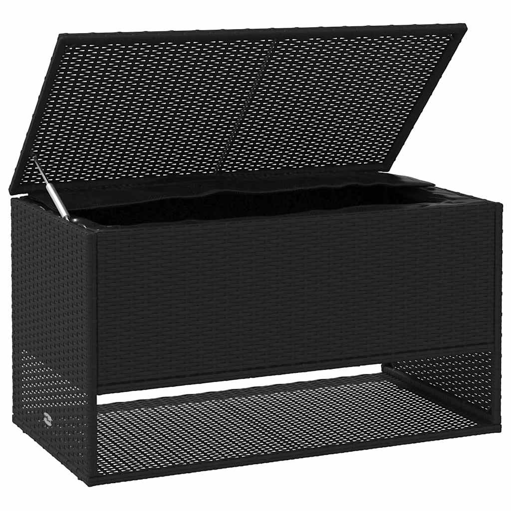 udendørs hyndeboks 100x55x55,5 cm polyrattan sort