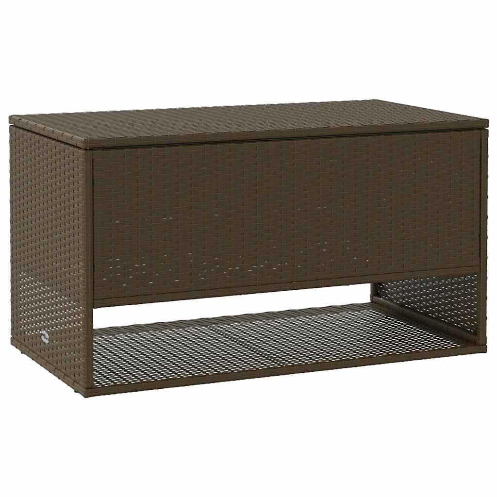 udendørs hyndeboks 100x55x55,5 cm polyrattan brun