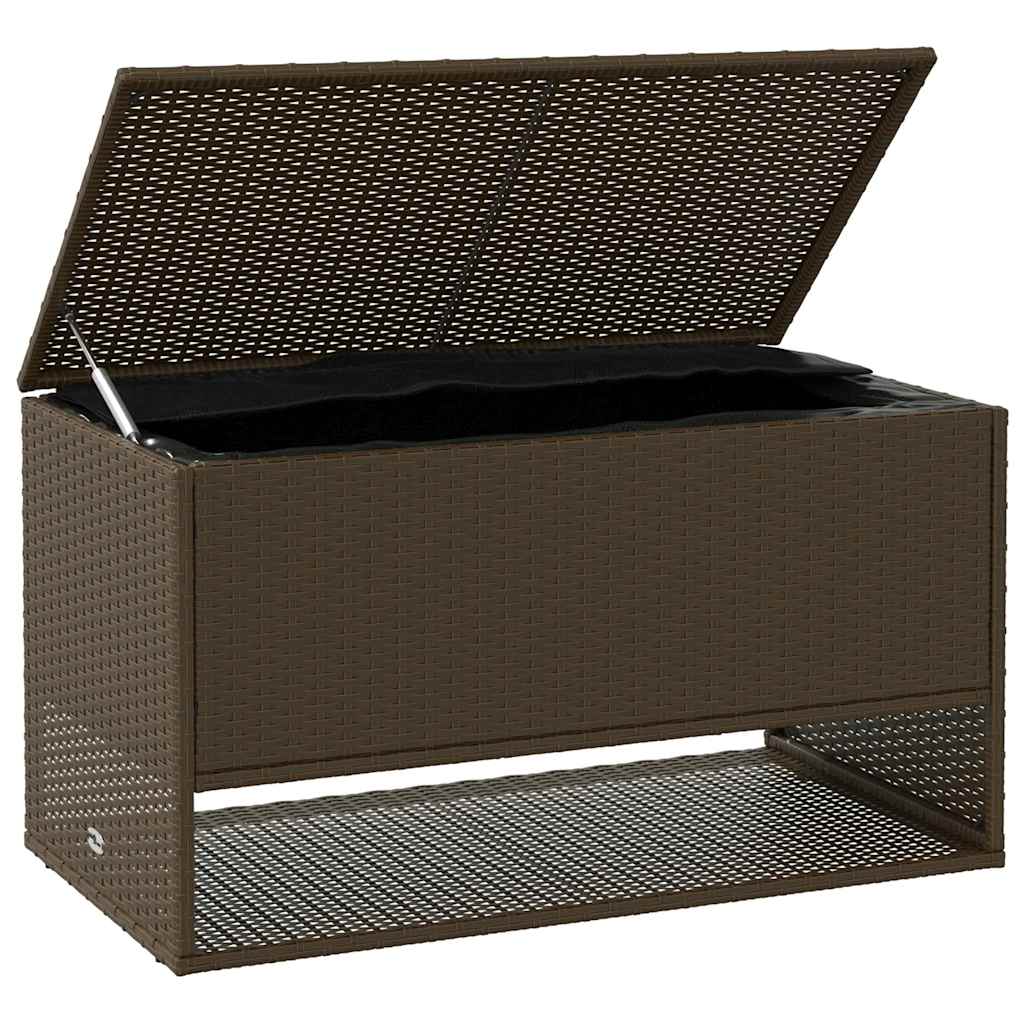 udendørs hyndeboks 100x55x55,5 cm polyrattan brun