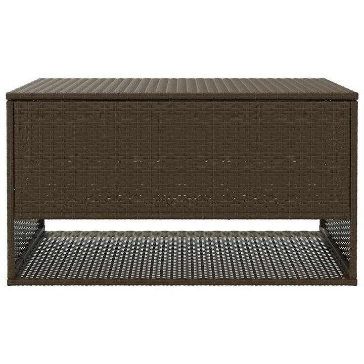 udendørs hyndeboks 100x55x55,5 cm polyrattan brun