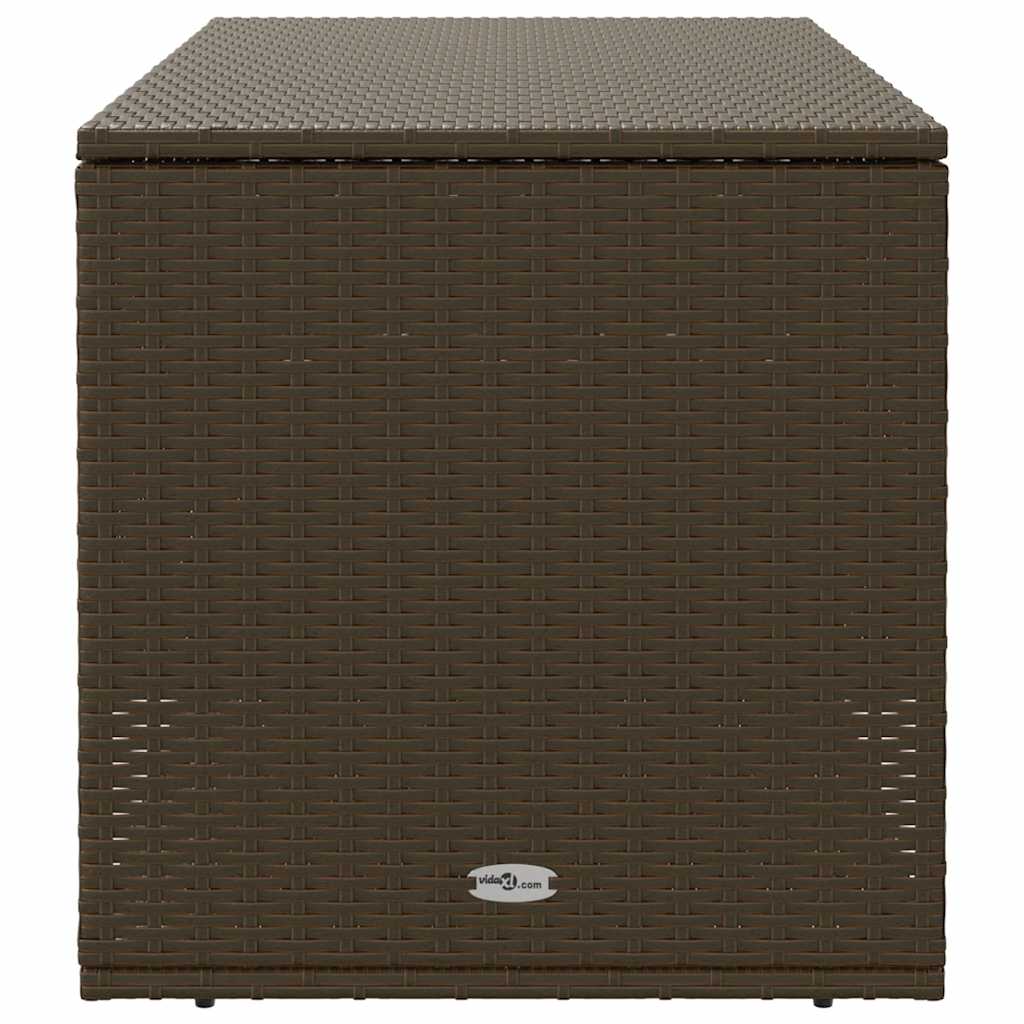 udendørs hyndeboks 100x55x55,5 cm polyrattan brun