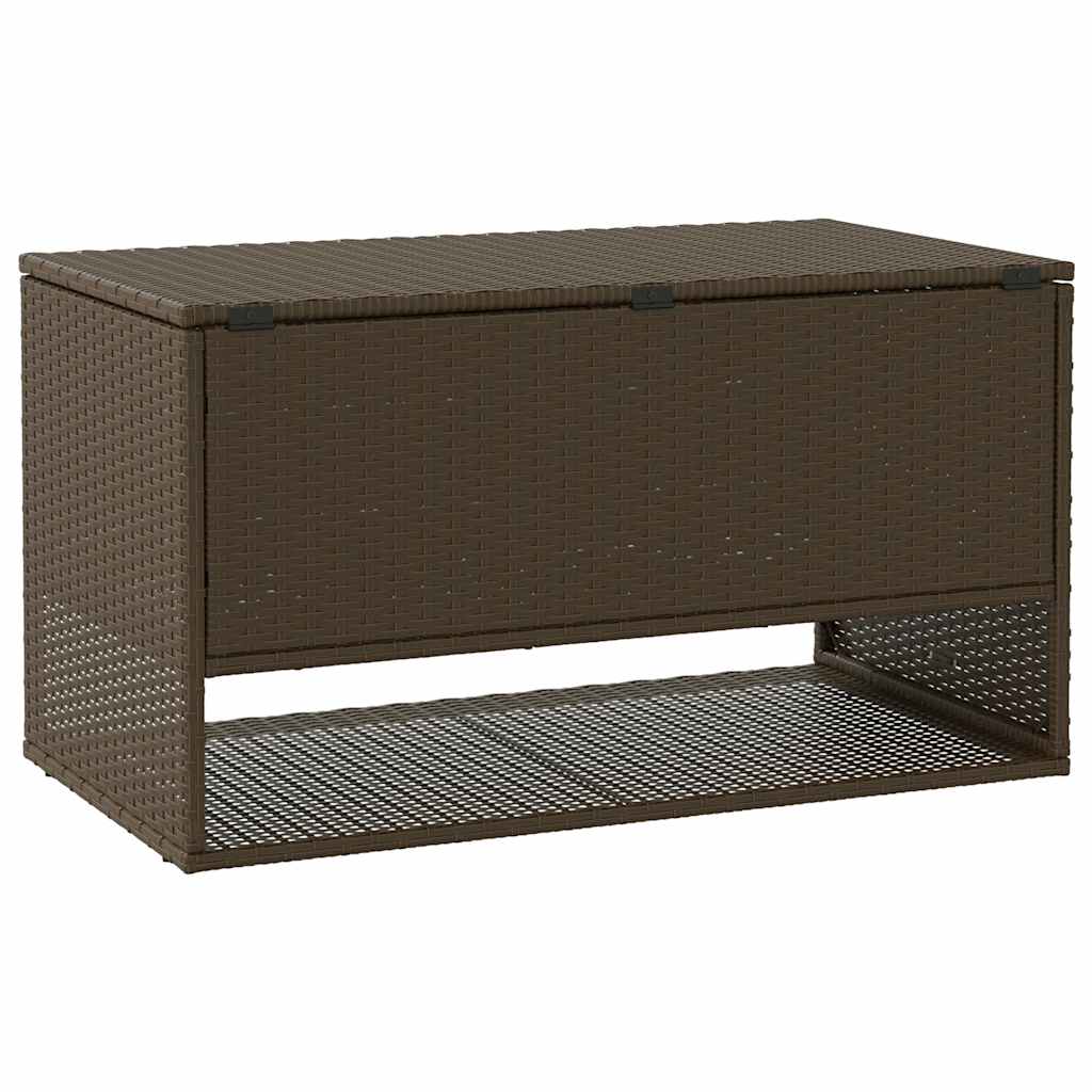 udendørs hyndeboks 100x55x55,5 cm polyrattan brun