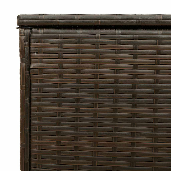 udendørs hyndeboks 100x55x55,5 cm polyrattan brun