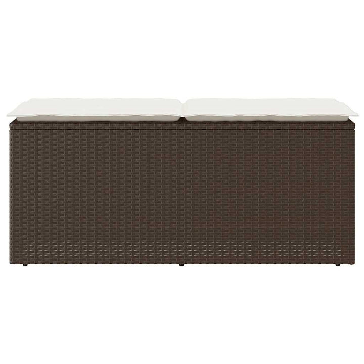 havebænk med hynde 110x40x44 cm polyrattan brun