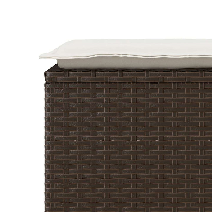 havebænk med hynde 110x40x44 cm polyrattan brun