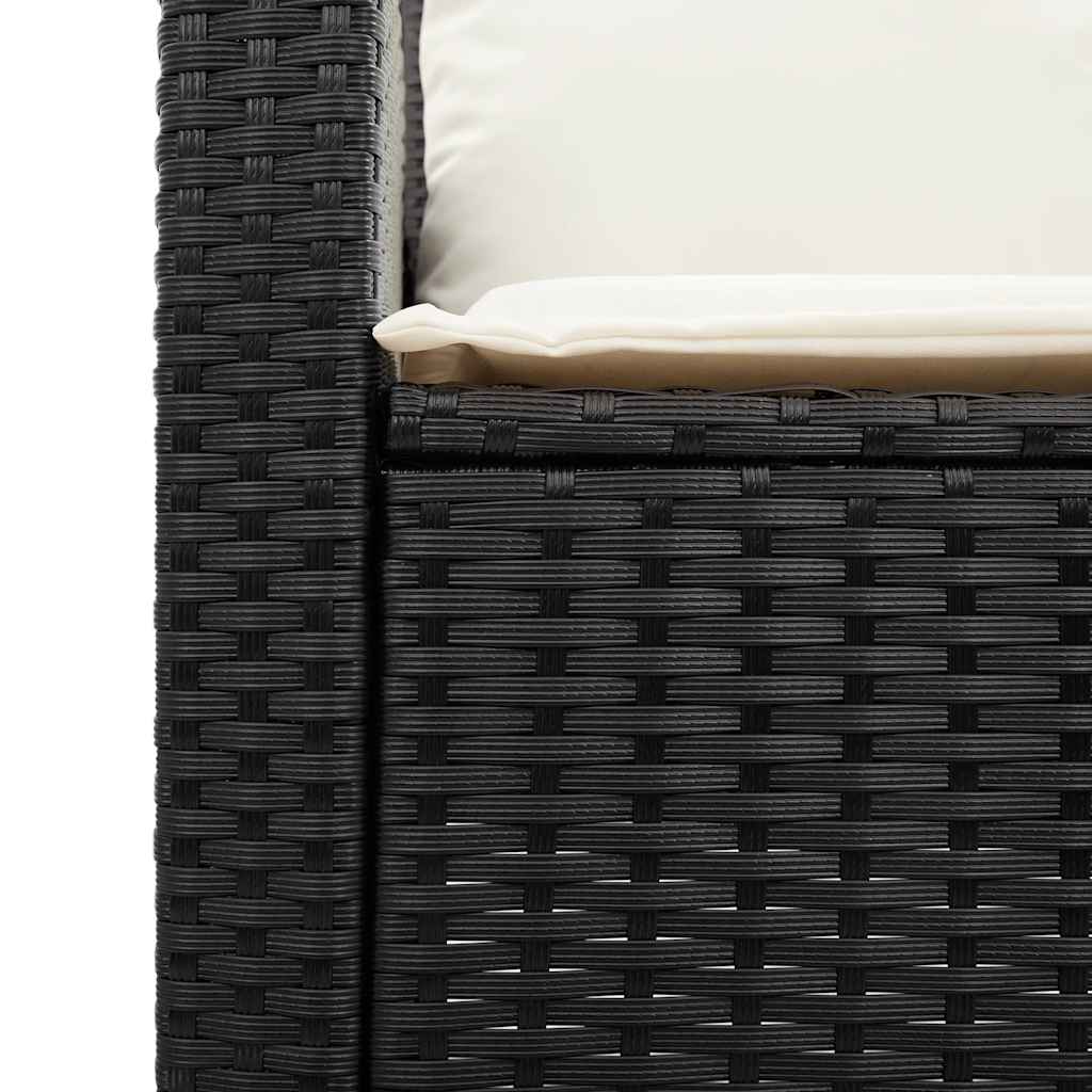 sofasæt til haven 5 dele med hynder stabelbar polyrattan sort