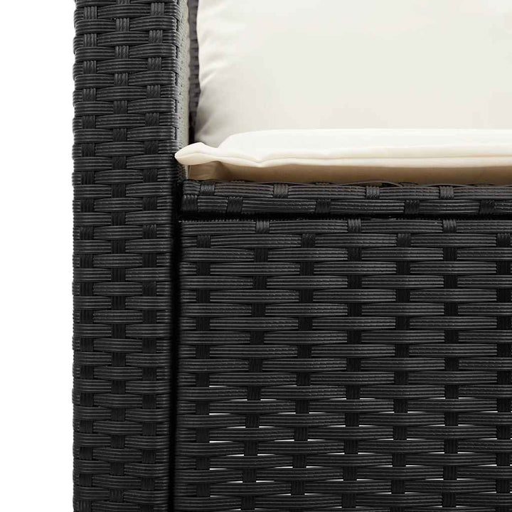 sofasæt til haven 5 dele med hynder stabelbar polyrattan sort