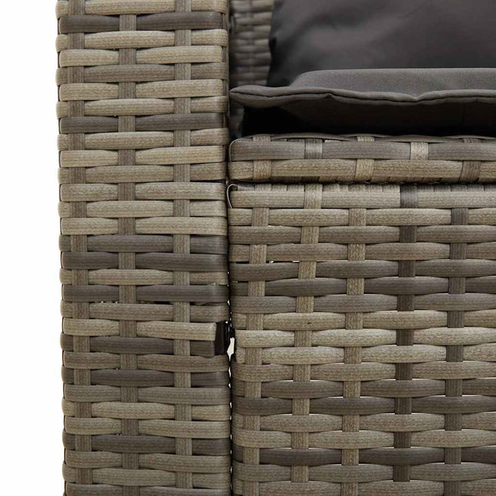 sofasæt til haven 5 dele med hynder stabelbar polyrattan grå
