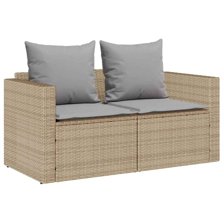 sofasæt til haven 5 dele med hynder stabelbar polyrattan beige