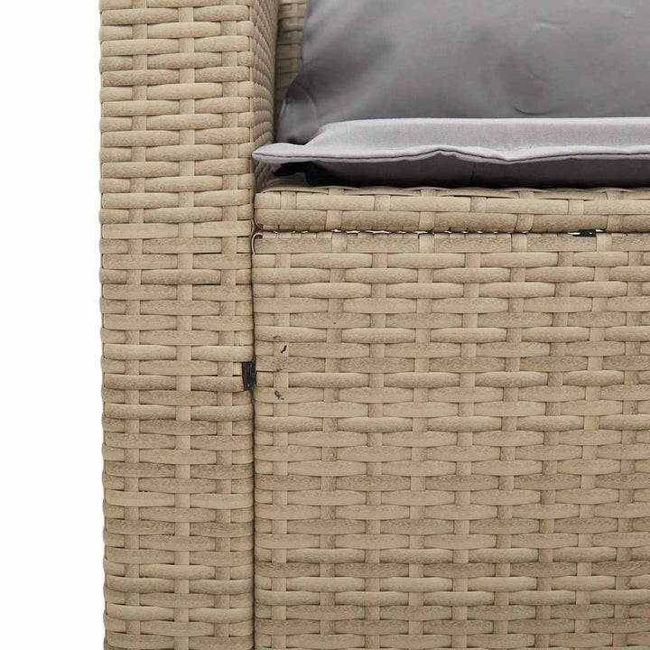 sofasæt til haven 5 dele med hynder stabelbar polyrattan beige