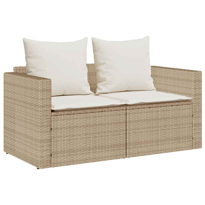 sofasæt til haven 5 dele med hynder stabelbar polyrattan beige