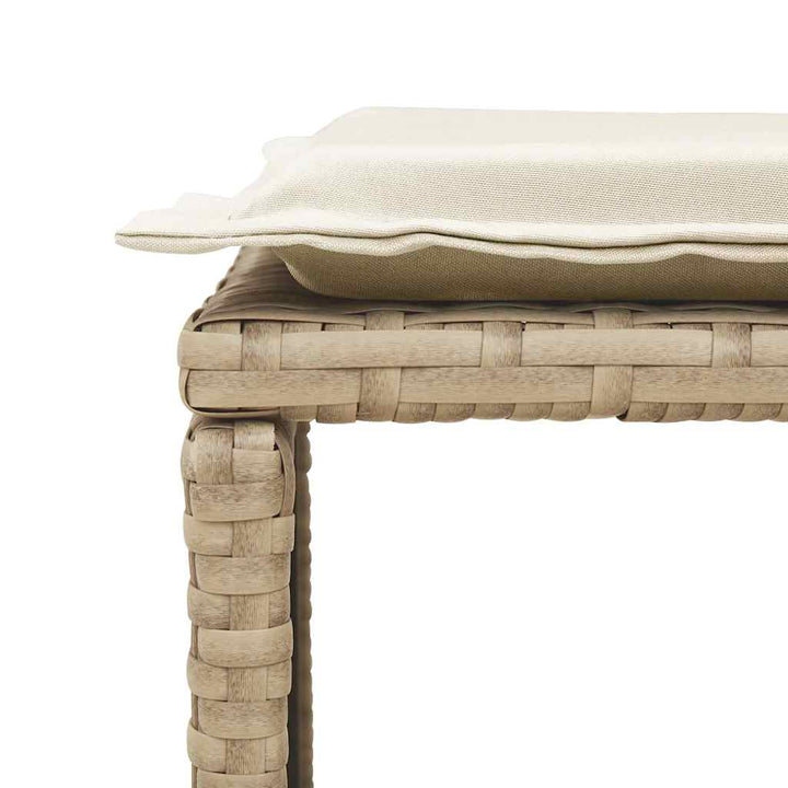 sofasæt til haven 5 dele med hynder stabelbar polyrattan beige