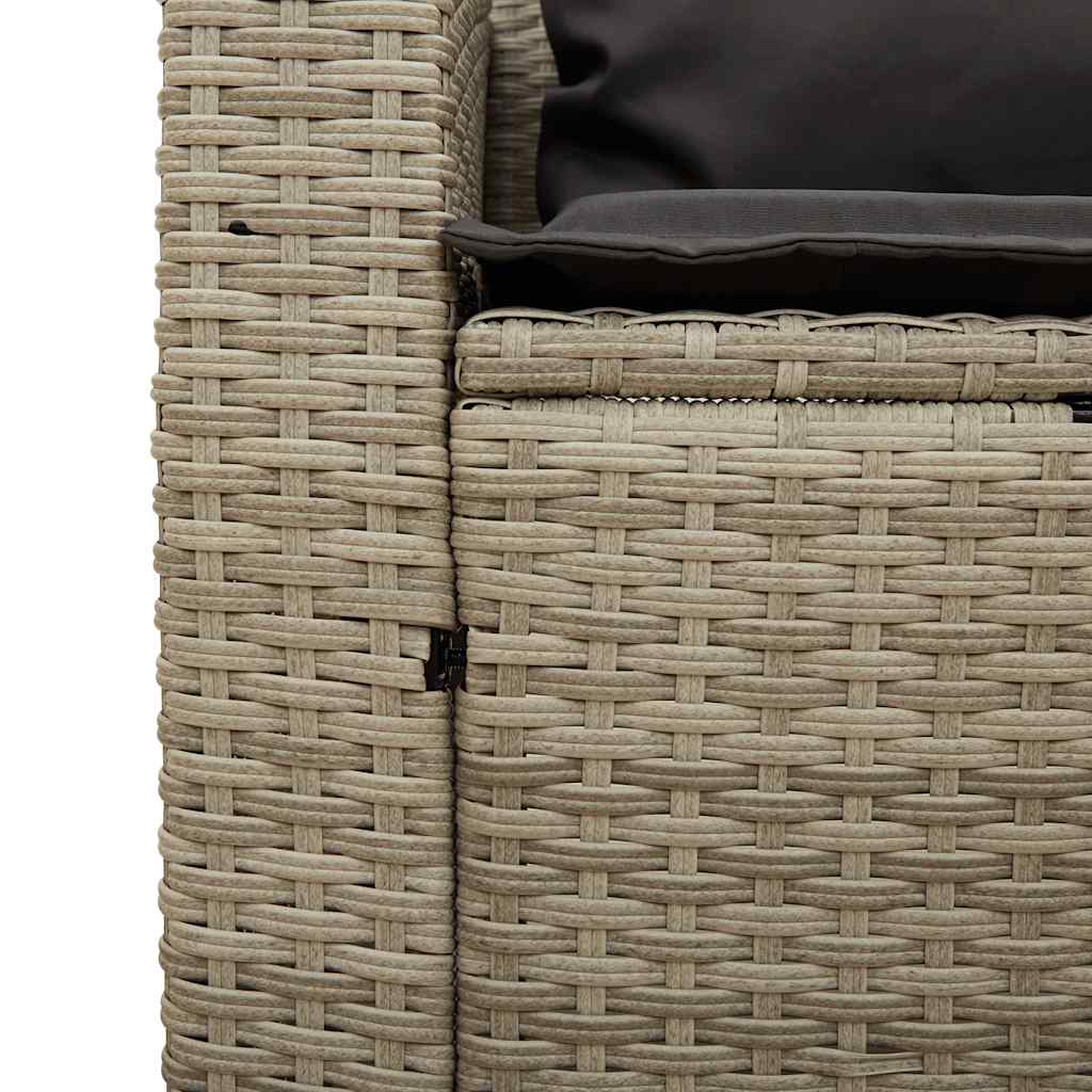 sofasæt til haven 5dele med hynder stabelbar polyrattan lysegrå
