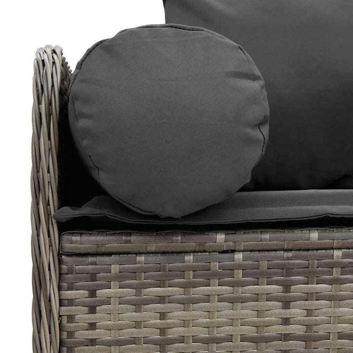 3-personers havesofa med hynder polyrattan grå