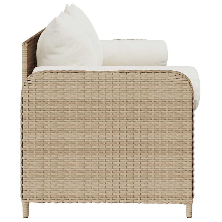 3-personers havesofa med hynder polyrattan beige