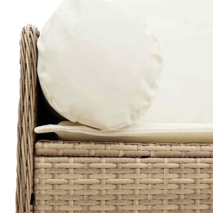 3-personers havesofa med hynder polyrattan beige