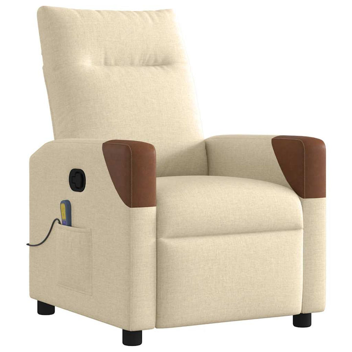 massagestol stof cremefarvet
