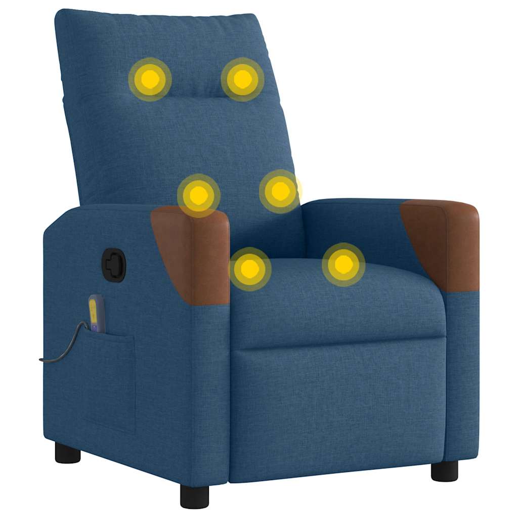 massagestol stof blå