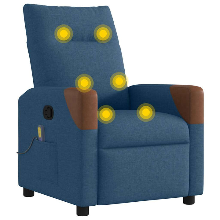 massagestol stof blå