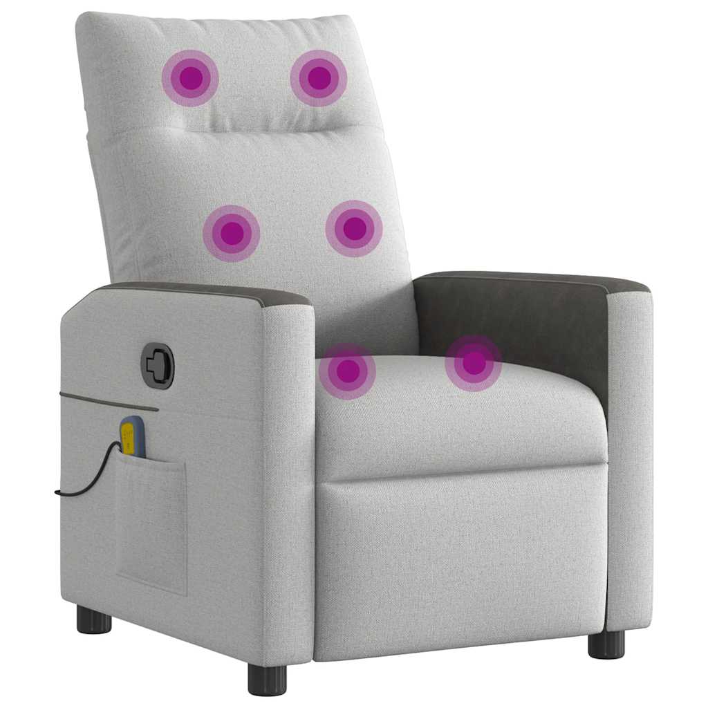 massagestol stof skygrå