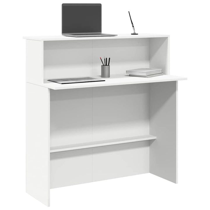 receptionsdisk hvid 100x50x103,5 cm konstrueret træ