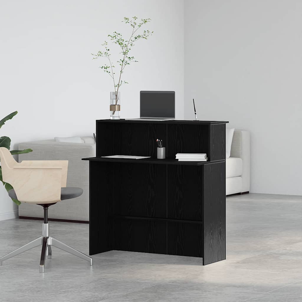 receptionsskranke 100x50x103,5 cm konstrueret træ sort