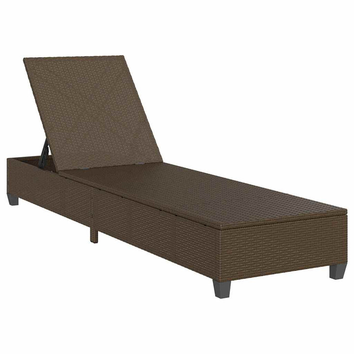 liggestol med hynder 55x200x25,5 cm polyrattan brun